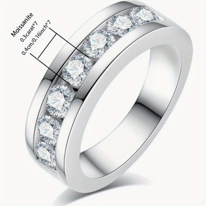 Men's 925 Silver 2.1 Carat Moissanite Fashion Wedding Ring